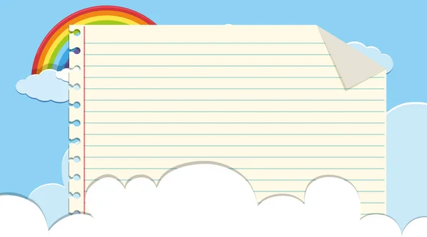 Plantilla de frontera con cielo y fondo de arco iris — Vector de stock