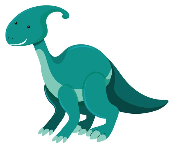 Single picture of parasaurolophus in green — Stock Vector