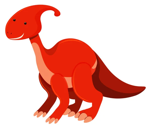 Single picture of parasaurolophus in red — Stok Vektör
