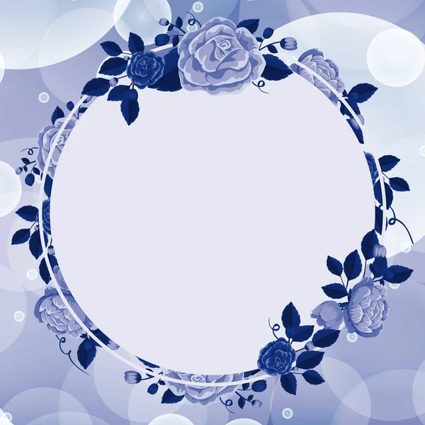 Diseño de fondo con marco de flor azul — Archivo Imágenes Vectoriales