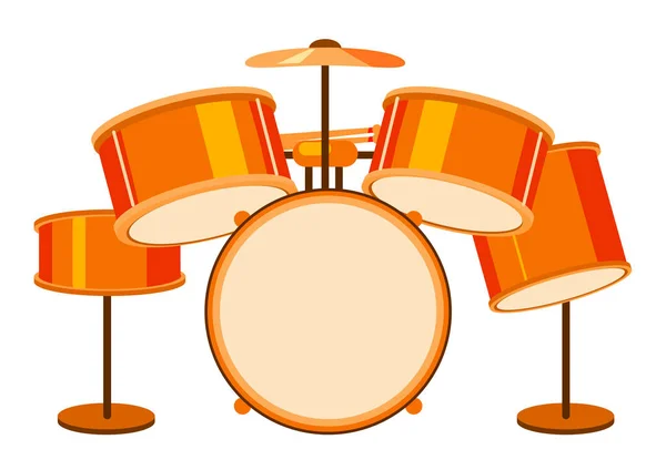 Isolated drumset in orange color — Stok Vektör