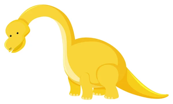 Single picture of brachiosaurus in yellow — Stock Vector