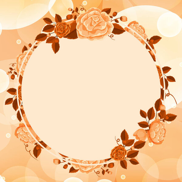 Background design with orange flower frame