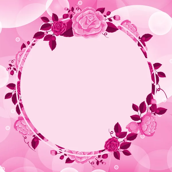 Diseño de fondo con marco de flor rosa — Archivo Imágenes Vectoriales