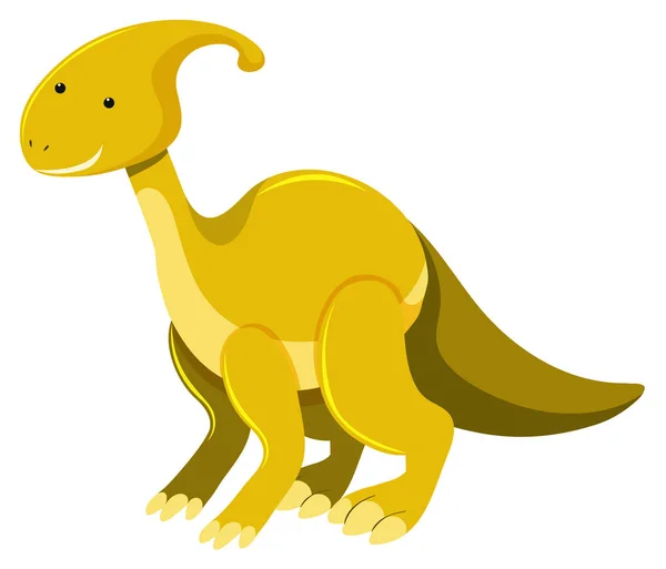 Single picture of yellow parasaurolophus — Stock Vector