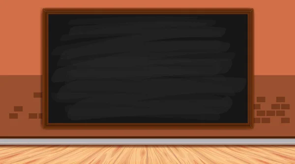 Room with blackboard on brickwall — ストックベクタ