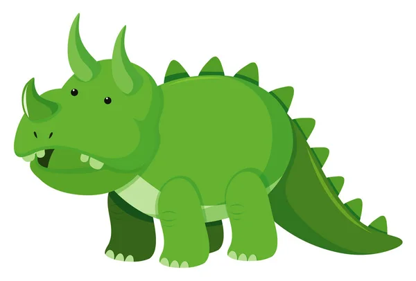 Egyetlen kép a triceratops zöld színű — Stock Vector