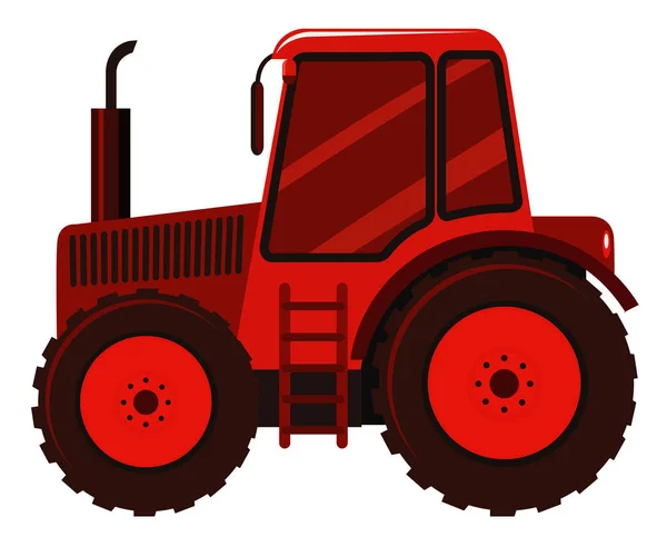 Beyaz arkaplanda kırmızı traktörün tek bir resmi — Stok Vektör