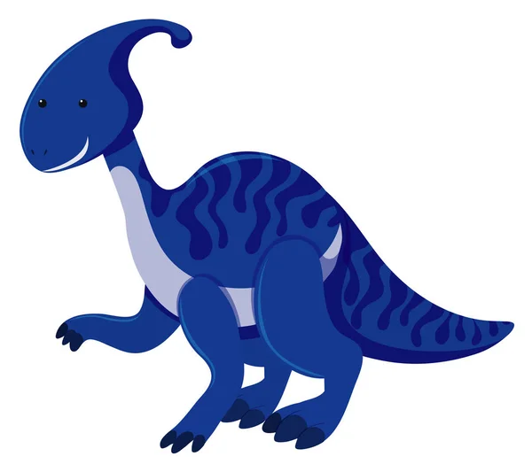 Mavi renkte tek bir parasaurolophus resmi — Stok Vektör