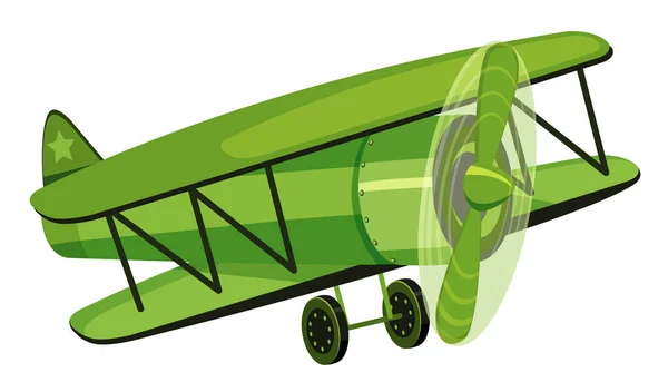 Imagen única de avión verde anticuado — Vector de stock