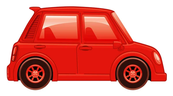 Imagen individual de coche en color rojo — Vector de stock