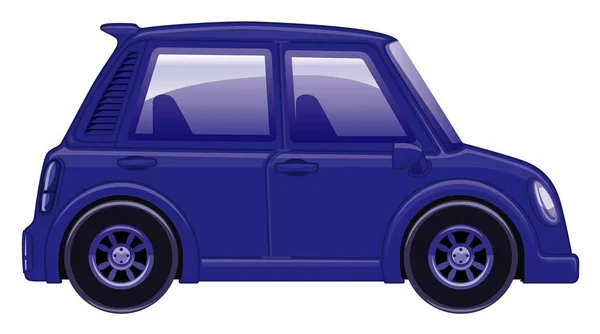 Gambar tunggal mobil berwarna biru - Stok Vektor