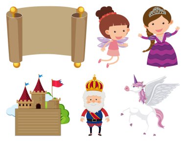 İzole nesneler dizisi temalı peri masalları