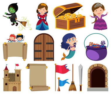 İzole nesneler dizisi temalı peri masalları