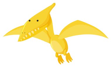 Sarı renkte tek bir pteranodon resmi