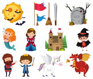 İzole nesneler dizisi temalı peri masalları