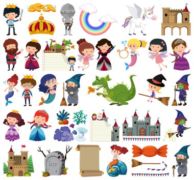 İzole nesneler dizisi temalı peri masalları