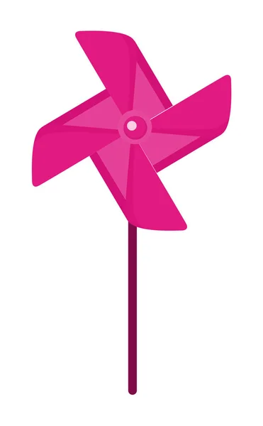 Spinner de viento aislado en color rosa — Vector de stock