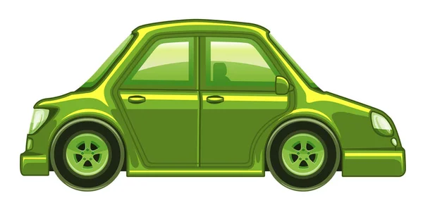 Imagen única de coche verde sobre fondo blanco — Archivo Imágenes Vectoriales