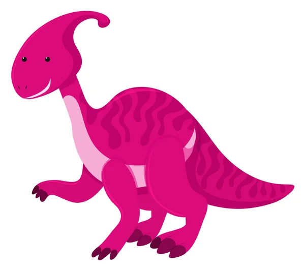 Одно изображение паразауролофа в розовом — стоковый вектор