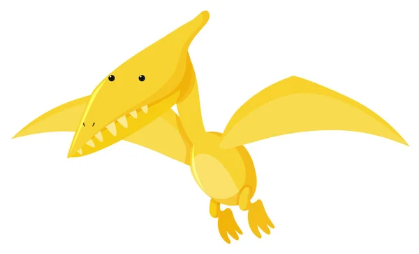 Egyetlen kép a pteranodon sárga színű — Stock Vector
