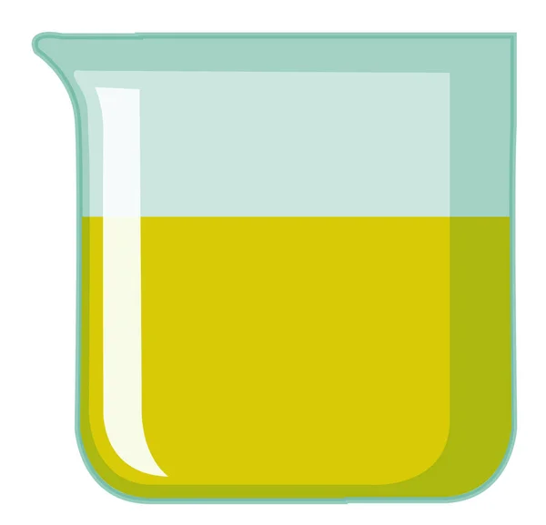 Bägare med gul kemikalie inuti — Stock vektor