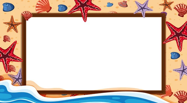 背景为海洋主题的边界模板 — 图库矢量图片