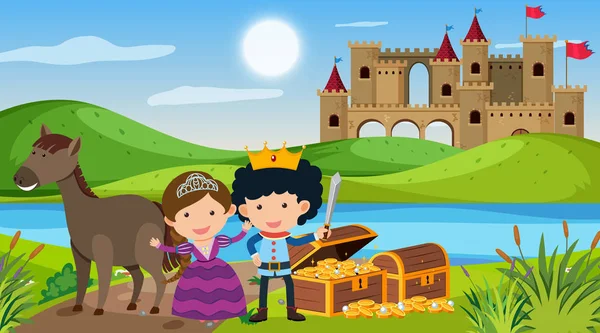 Masal diyarında prens ve prensesle sahne