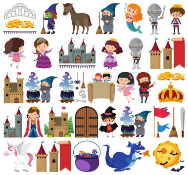 İzole nesneler dizisi temalı peri masalları