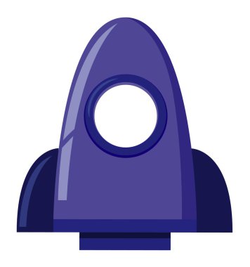 Mavi renkte izole edilmiş uzay gemisi