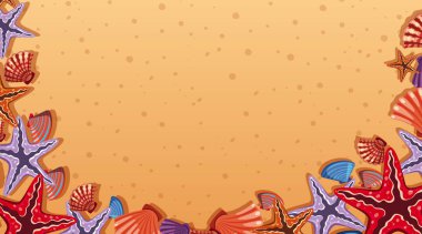 Arkaplanda plaj sahnesi olan sınır şablonu