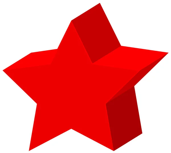 Forma geometrica della stella in rosso — Vettoriale Stock