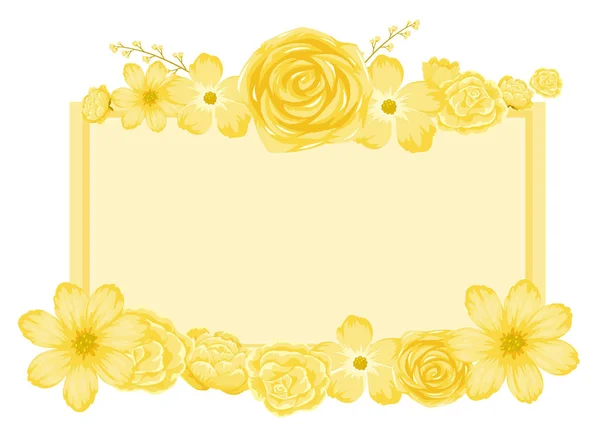 Diseño de fondo con flores amarillas — Archivo Imágenes Vectoriales