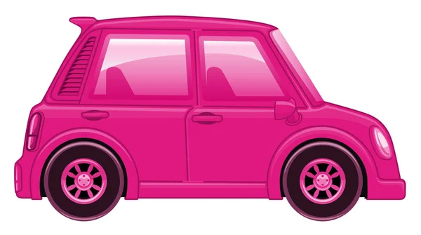 Einzelbild von rosa Auto auf weißem Hintergrund — Stockvektor