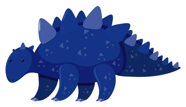 Imagen única de estegosaurio en azul — Vector de stock