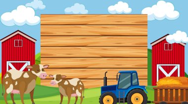 Arkaplanda çiftlik sahnesi olan kenarlık şablonu