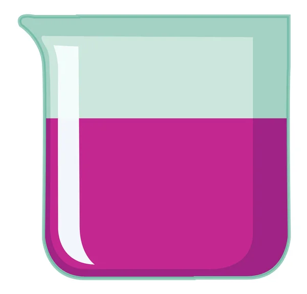 Kádinka s růžovou chemikálií uvnitř — Stockový vektor