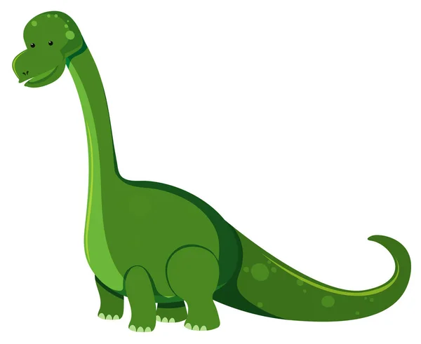 Single picture of green apatosaurus — Stock Vector