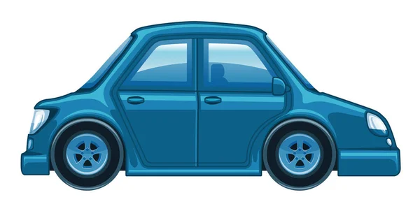 Imagem única do carro azul no fundo branco — Vetor de Stock