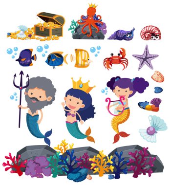 İzole nesneler temalı denizkızı