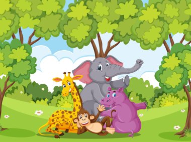 Ormanda bir sürü vahşi hayvan var.