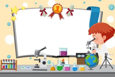 Laboratuarcı çocukla Banner şablonu