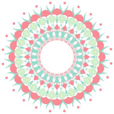 Mandala pattern design in pink and green color