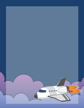 Uzayda uçan uzay gemisinin çerçeve tasarım şablonu