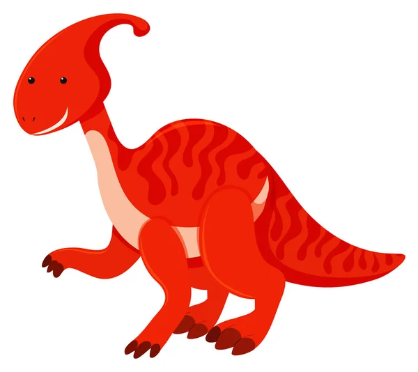 Single picture of parasaurolophus in red — Stok Vektör