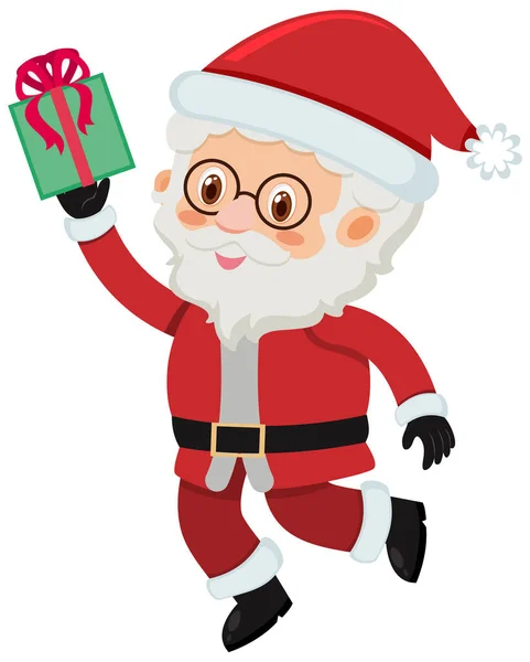 Single character of happy Santa on white background — Stock Vector