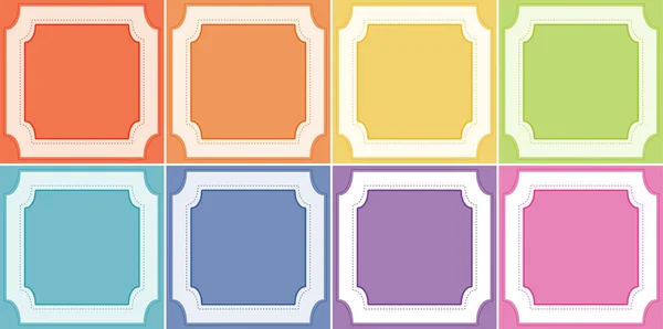 Modello di sfondo in molti colori con cornice — Vettoriale Stock