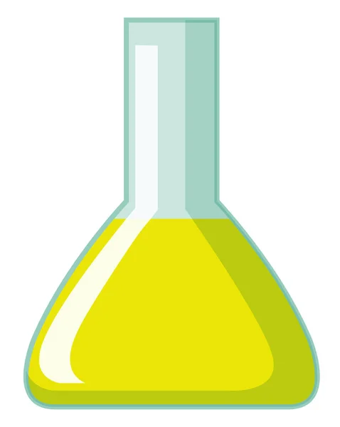 Baňka se žlutou chemikálií uvnitř — Stockový vektor