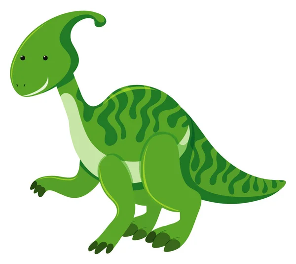 Single picture of parasaurolophus in green color — Stock Vector