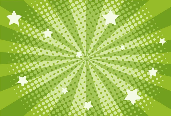 Green background template with stars — Stockvektor